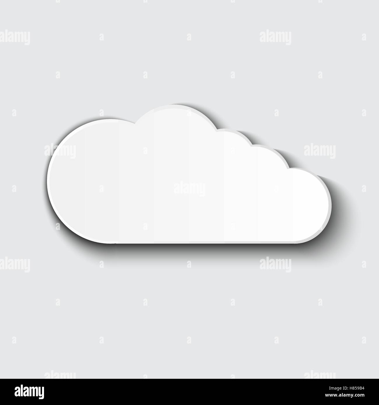 Cloud vector icon set white color on grey background. Sky flat ...