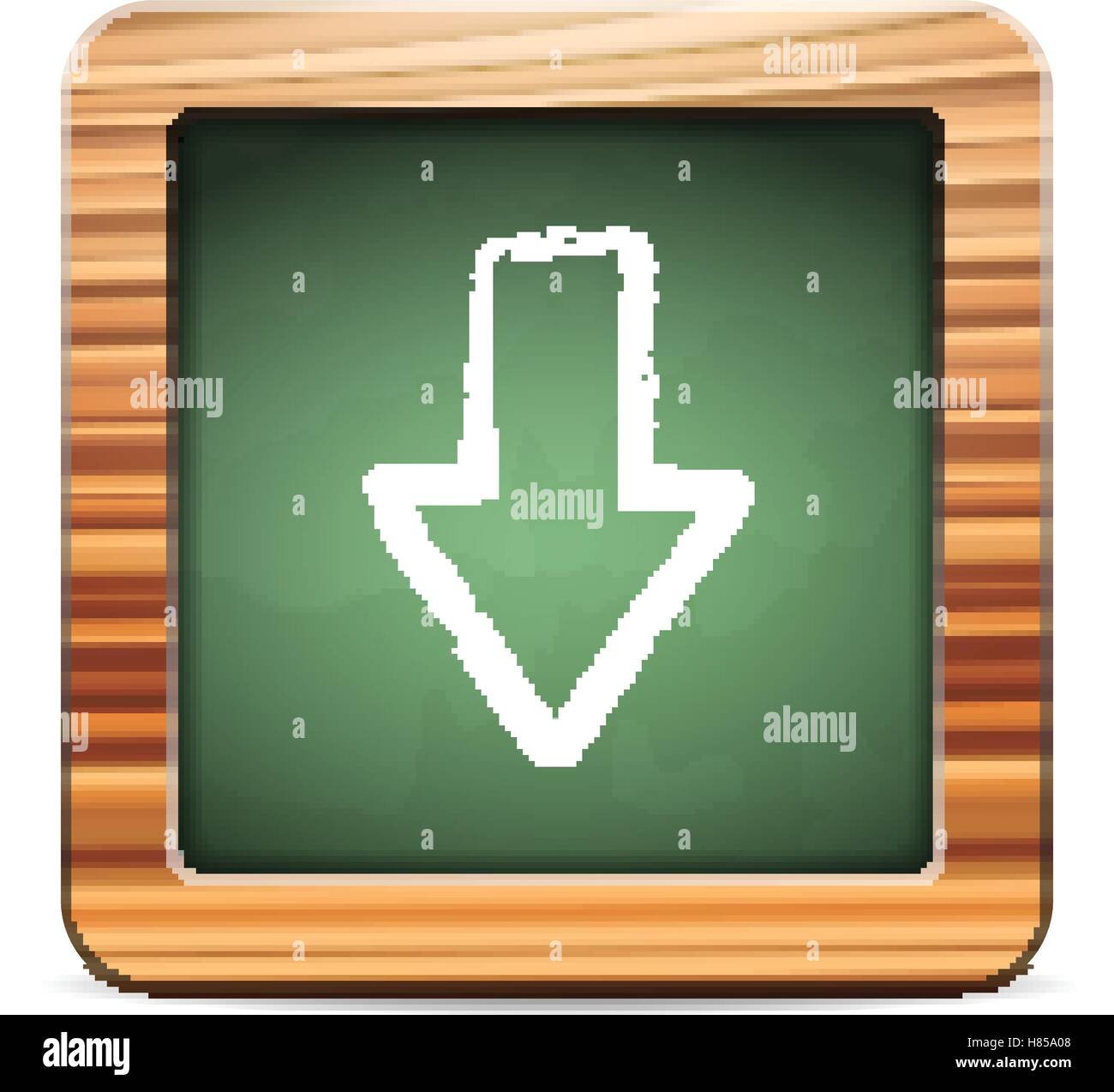 Blackboard down arrow on a white background. Vector illustration Stock