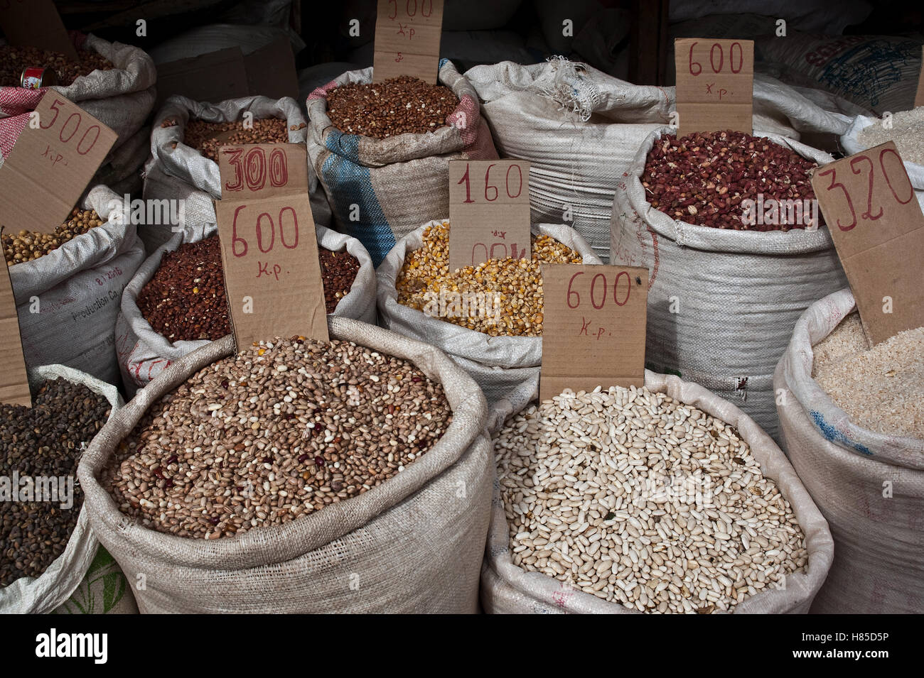 Basic products on sale ( Madagascar) Stock Photo
