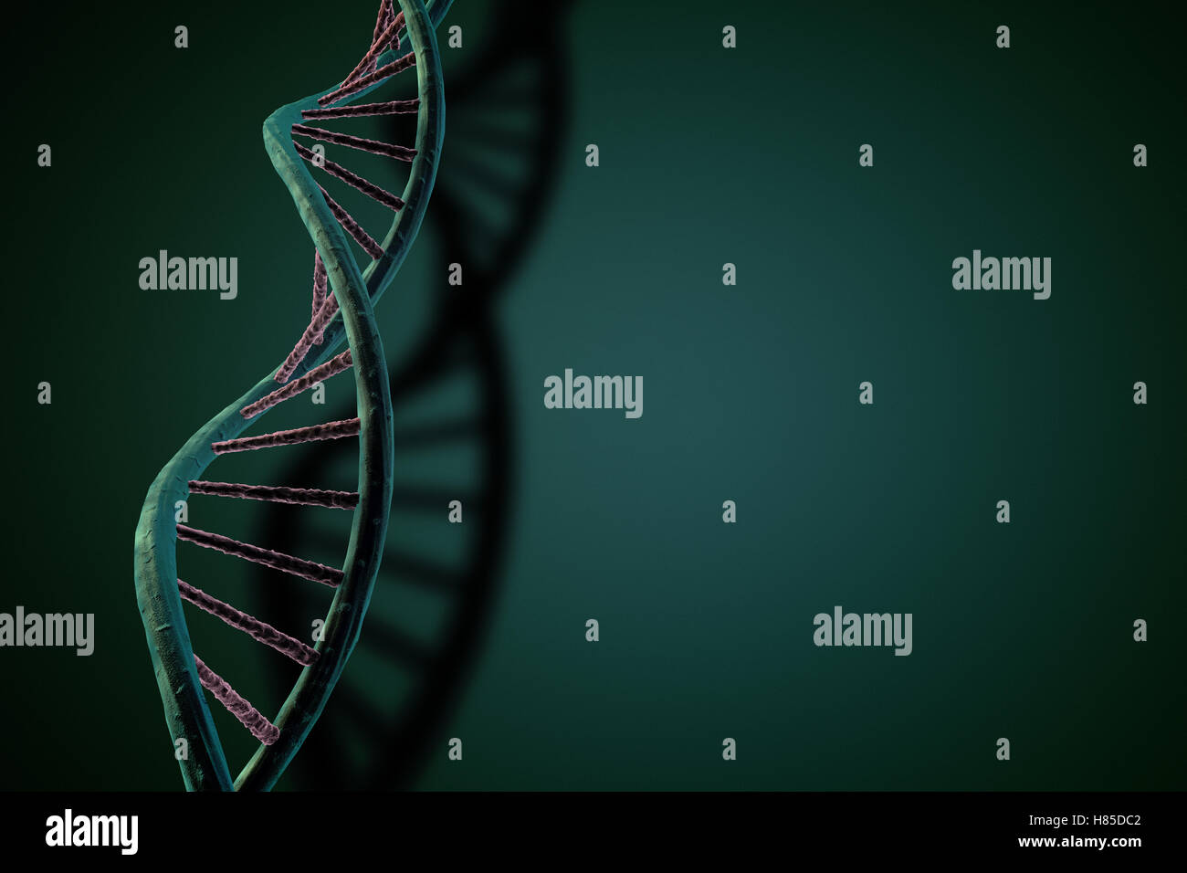 DNA String animation with green light beams Stock Photo - Alamy