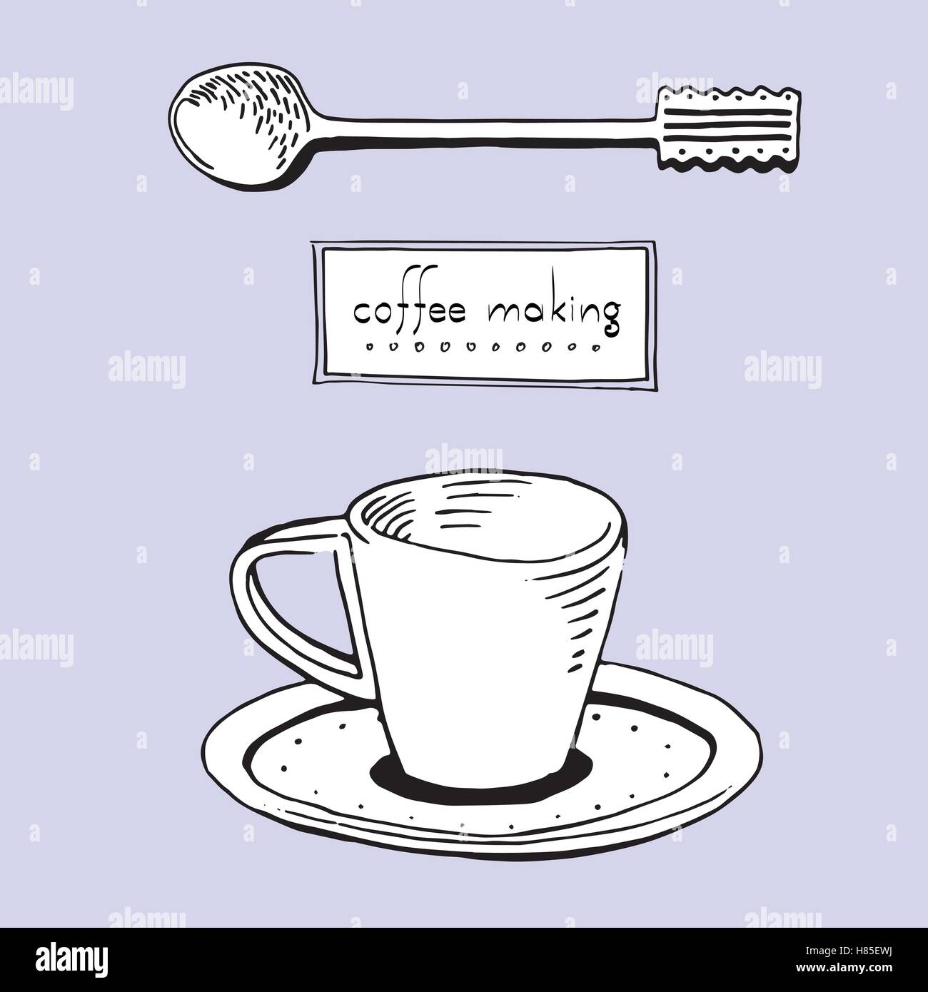 Vector sketch illustration of cup of coffee. Hand drawn Stock Vector ...