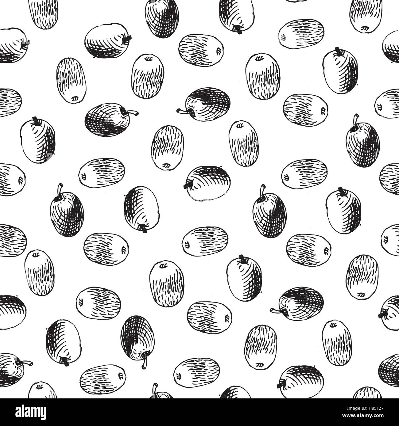 seamless vector pattern with olivea ond olive branches. Hand drawn ...