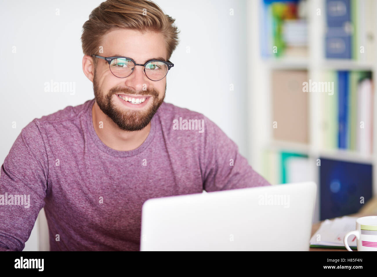 In good mood at work Stock Photo