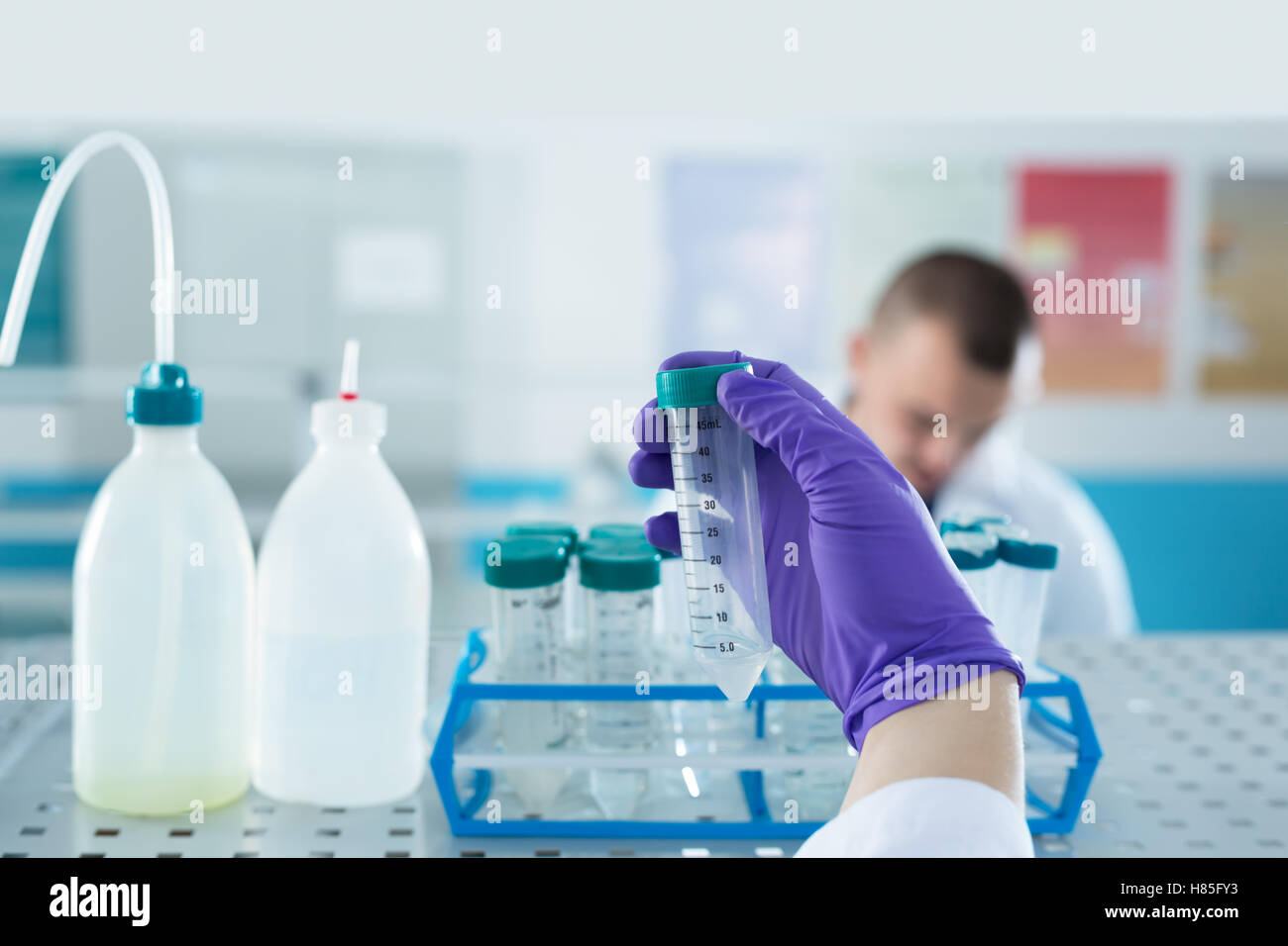 Using laboratory equipment Stock Photo - Alamy
