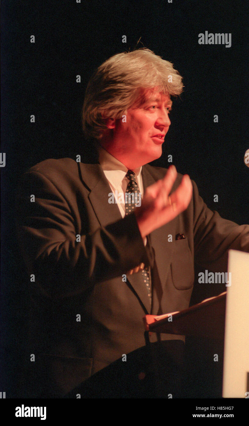 Dr. Alan Sked, UKIP founder member, at a very early UK Independence Party conference. Stock Photo