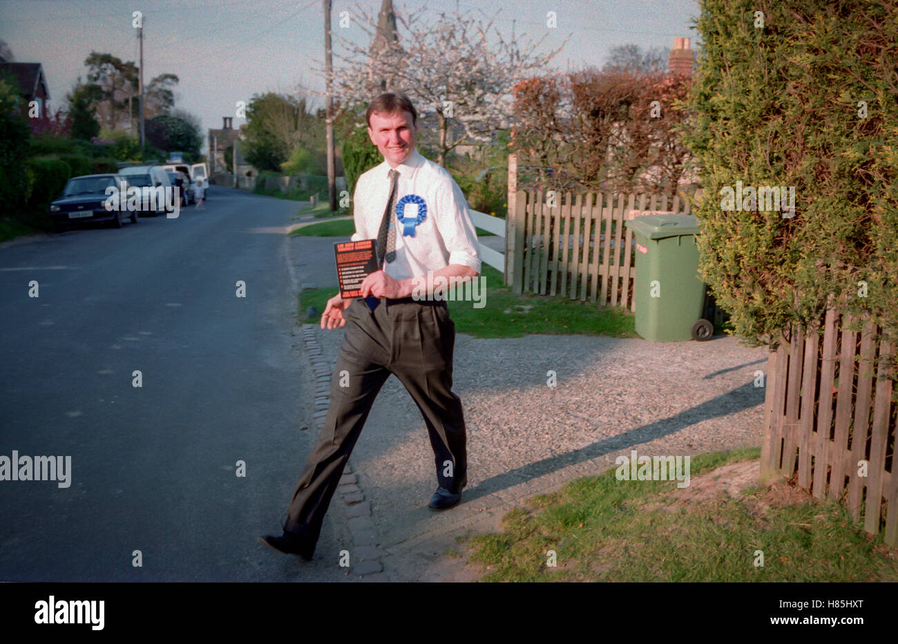 Archie Norman, Chief Executive of Asda, Prospective  Parliamentary Candidate for Tunbridge Wells, on behalf of the Conservative Party, campaigning in the town, during the General election.   April 9th 1997. Stock Photo