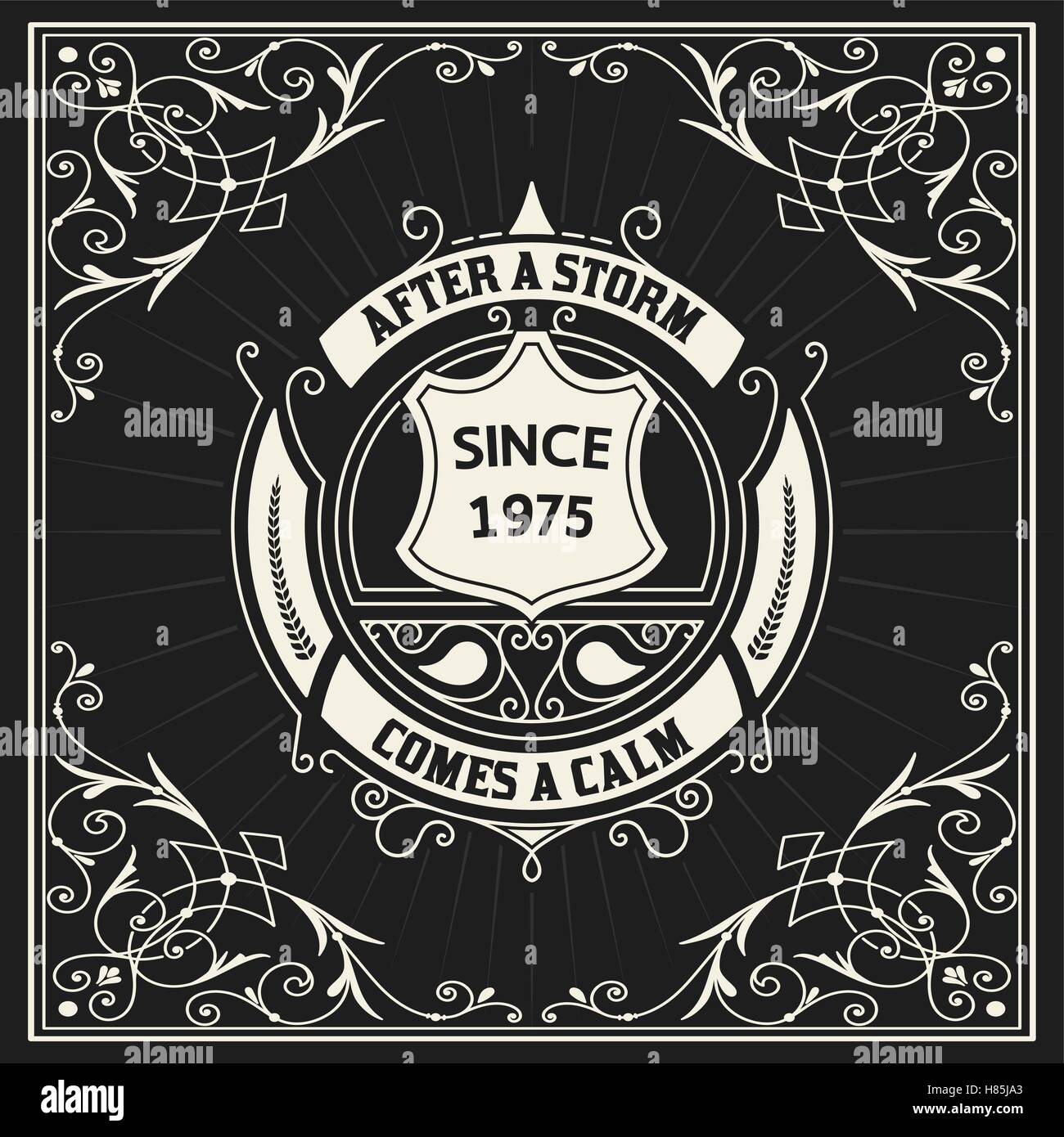 Retro card design with floral details. Organized by layers Stock Vector ...