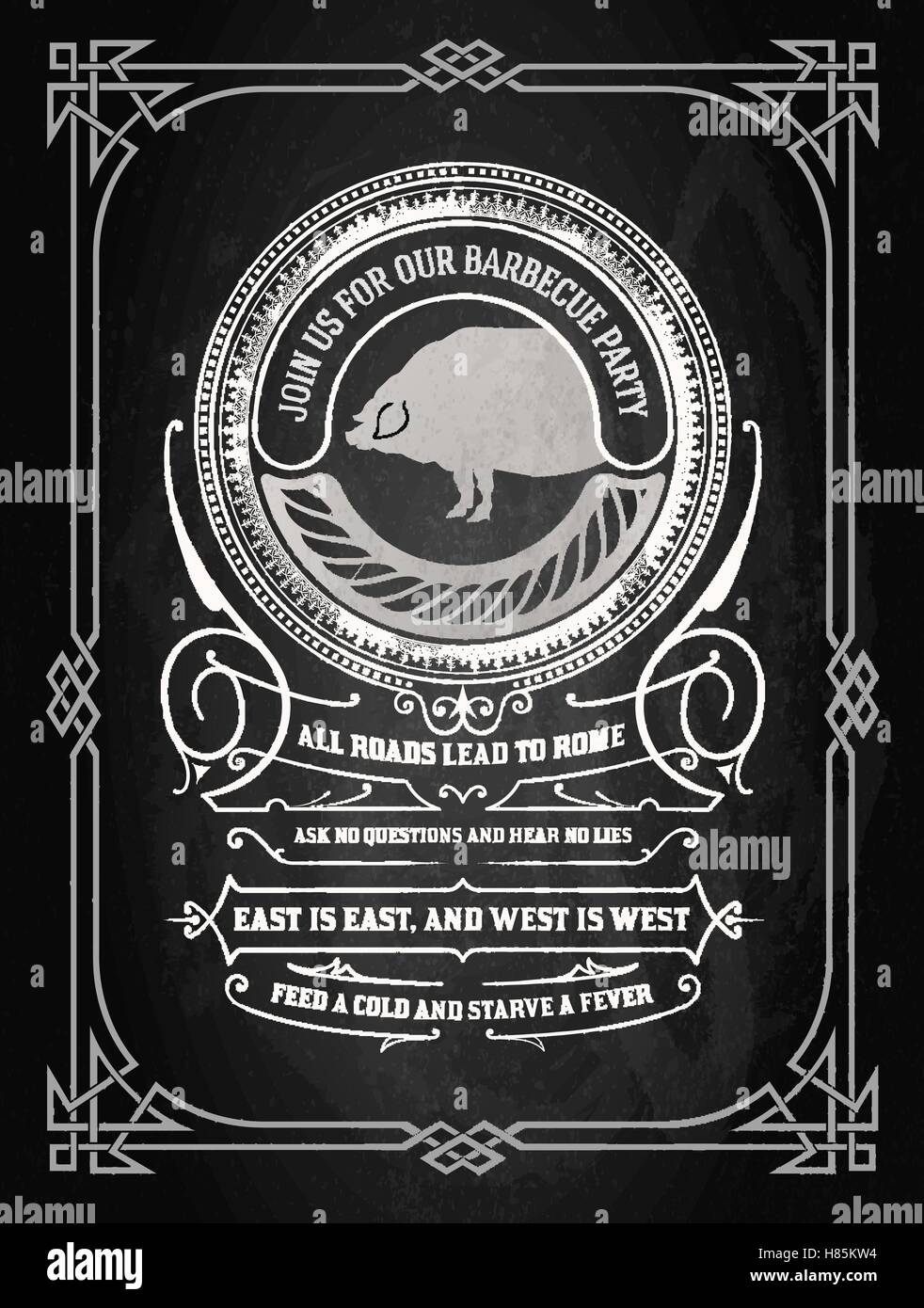 Party Barbecue Poster Stock Vector Image & Art - Alamy