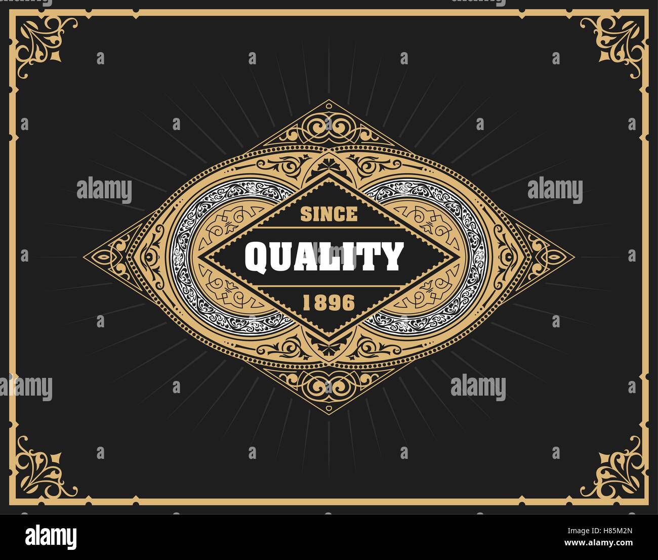 Art deco frame and label design, Resource for Hotel, Spa, Restaurant, Jewelry and other Product tags. Vector illustration Stock Vector