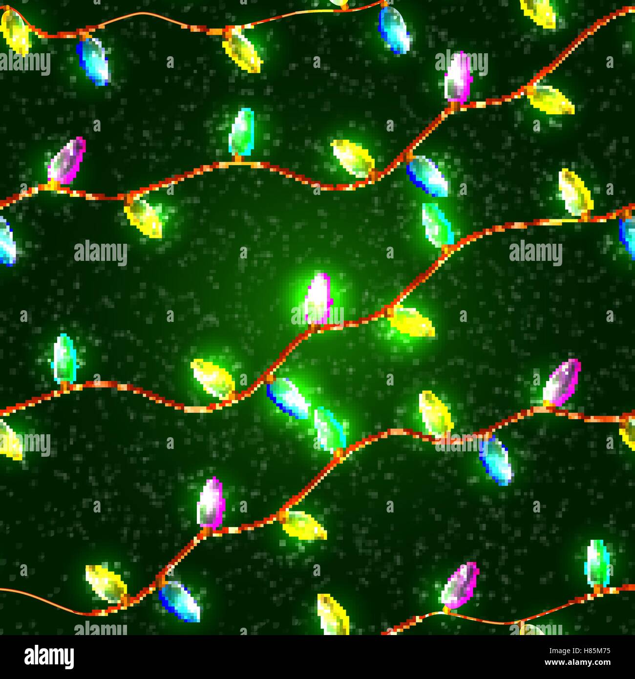 Christmas seamless pattern with garland. Vector. Blue background Stock ...