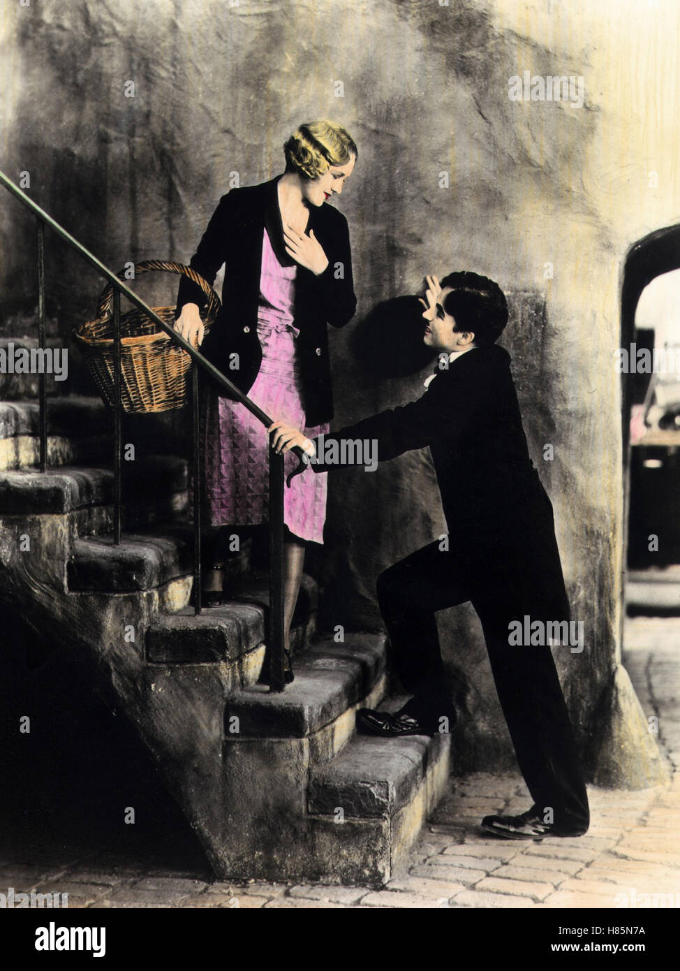 Lichter der Großstadt, (CITY LIGHTS) USA 1930, Regie: Charles Chaplin, VIRGINIA CHERRILL, CHARLES CHAPLIN, Stichwort: Treppe Stock Photo