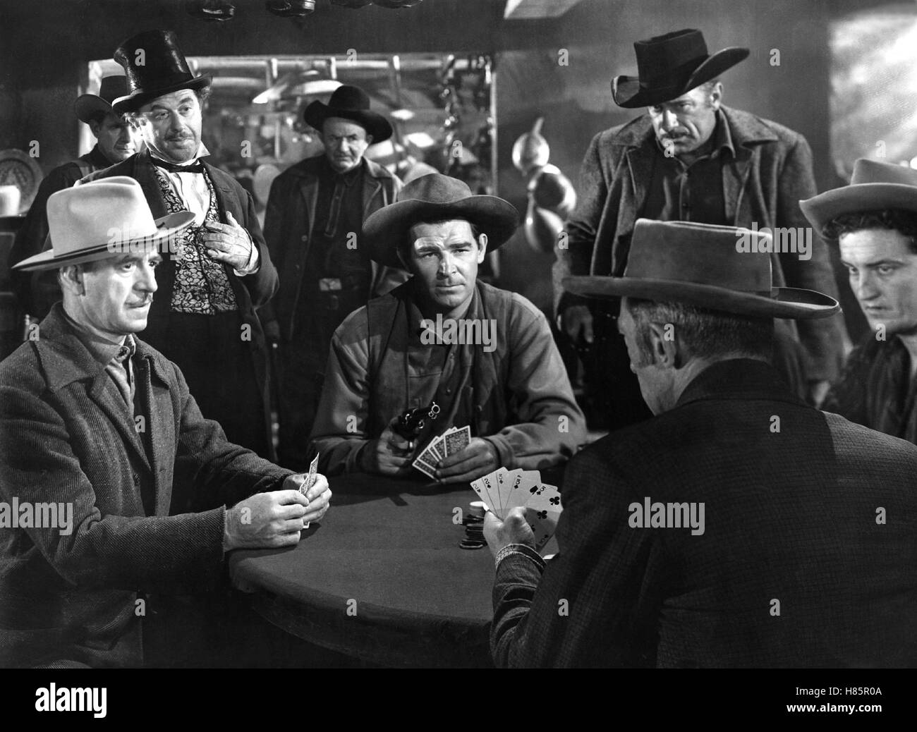 Der Rächer von Texas, (PANHANDLE) USA 1948, Regie: Lesley Selander, ROD CAMERON (Mitte), Stichwort: Kartenspiel, Poker Stock Photo