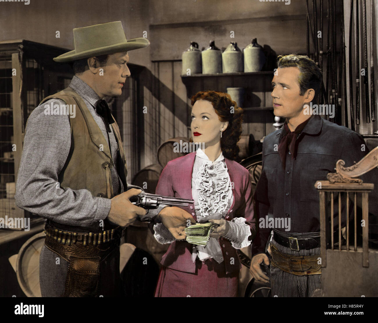 Calamity Jane und Sam Bass, (CALAMITY JANE AND SAM BASS) USA 1949, Regie: George Sherman, WILLARD PARKER, YVONNE DE CARLO, HOWARD DUFF, Stichwort: Pistole Stock Photo