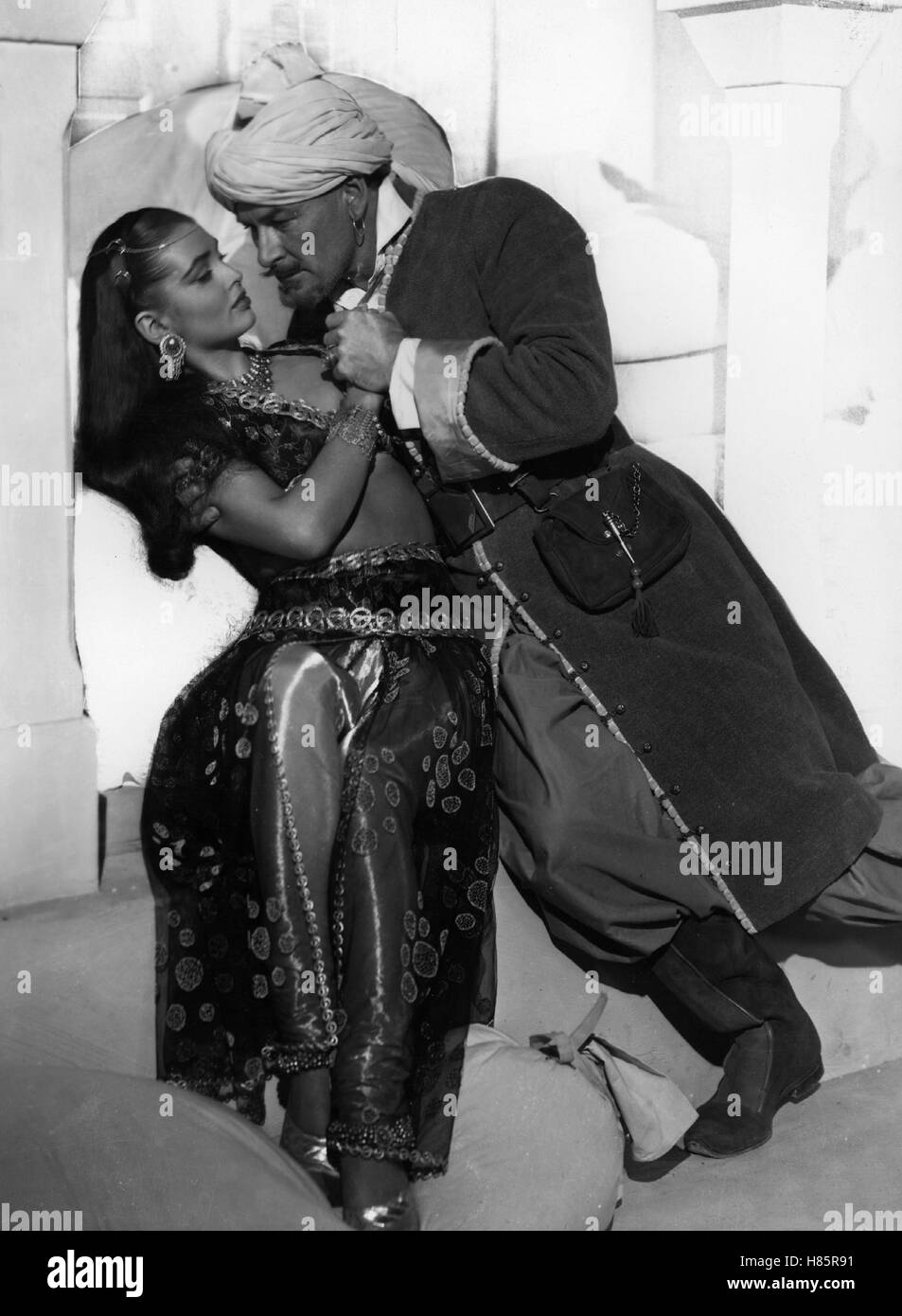 Kim - Geheimdienst in Indien, (KIM) USA 1950, Regie: Victor Saville, LAURETTE LUEZ, ERROL FLYNN, Stichwort: Schmuck, Turban Stock Photo