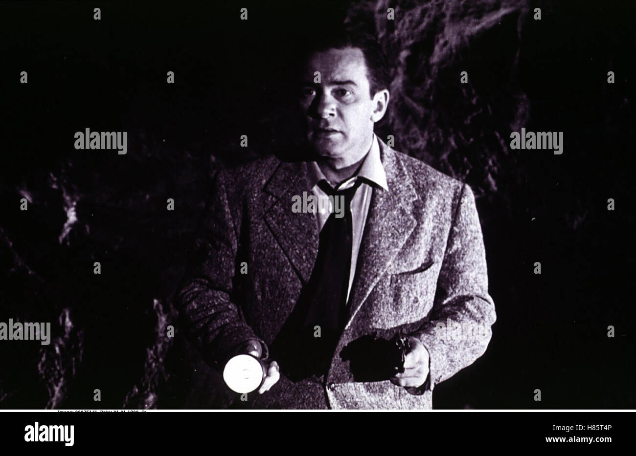 Gefahr aus dem Weltall, (IT CAME FROM OUTER SPACE) USA 1953, Regie: Jack Arnold, RICHARD CARLSON, Stichwort: Taschenlampe Stock Photo
