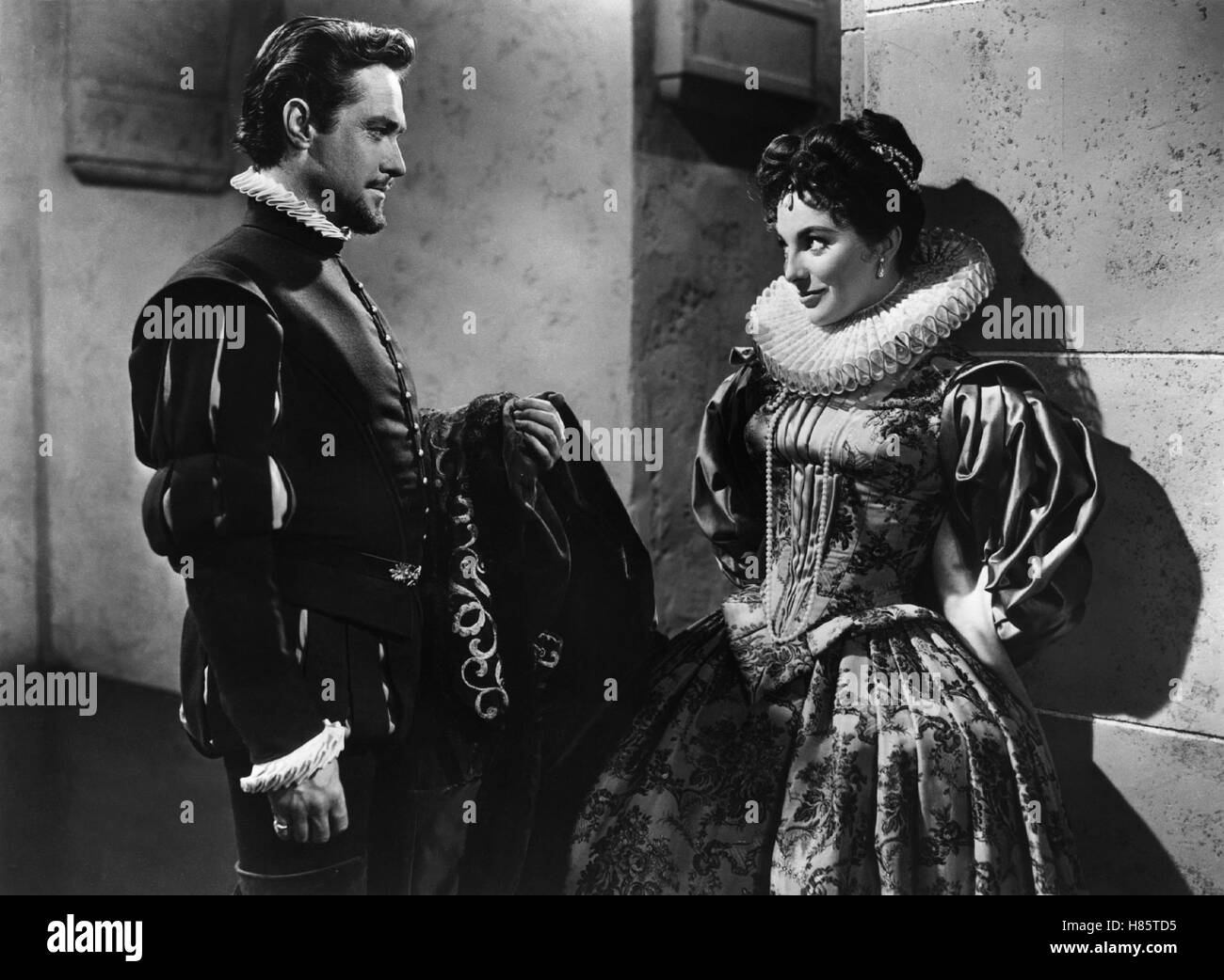 Die jungfräuliche Königin, (THE VIRGIN QUEEN) USA 1955, Regie: Henry Koster, RICHARD TODD, JOAN COLLINS, Stichwort: Halskrause Stock Photo