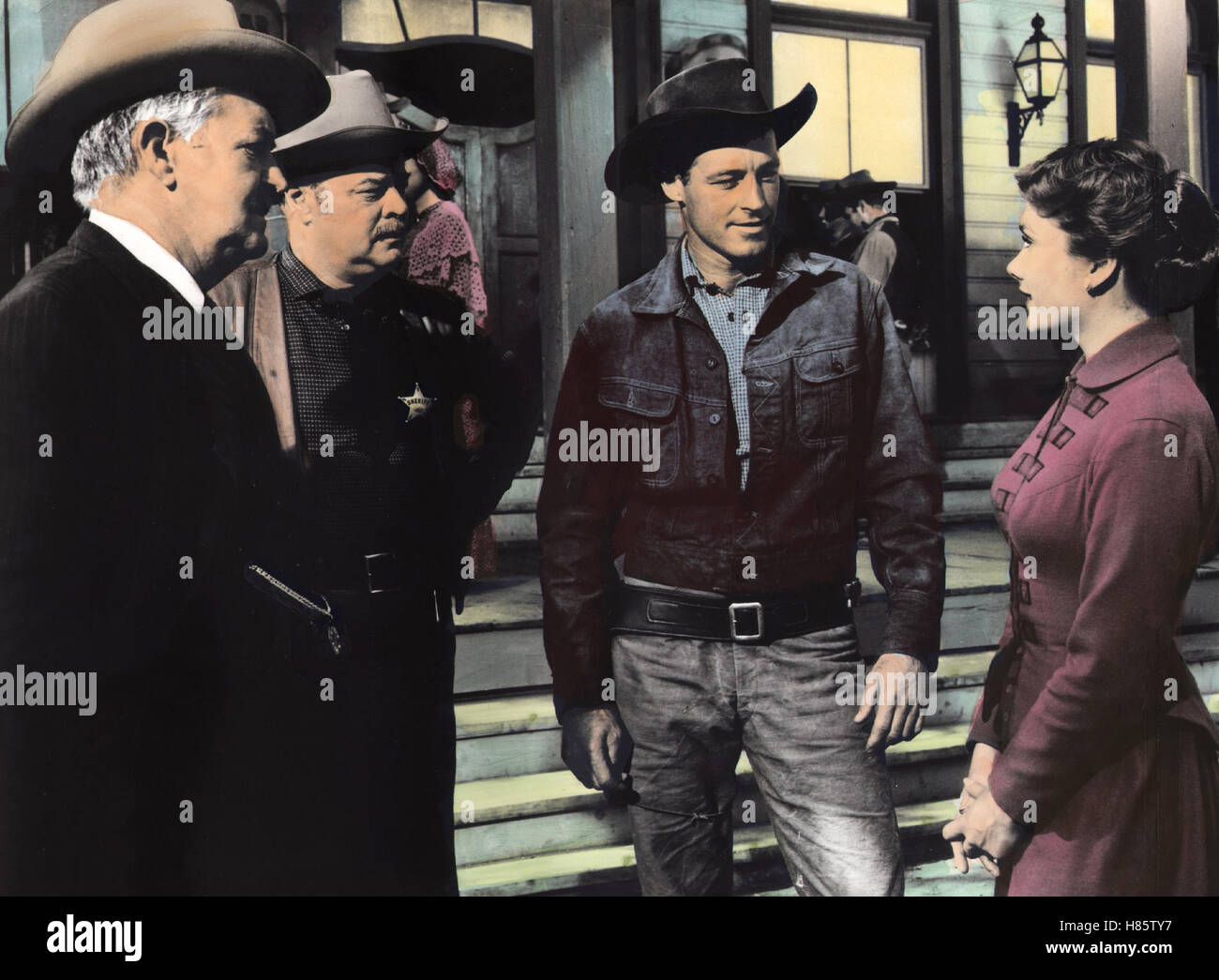 Präriebanditen, (REPRISAL) USA 1956, Regie: George Sherman, OTTO HULETT (2.vl), GUY MADISON, FELICIA FARR Stock Photo