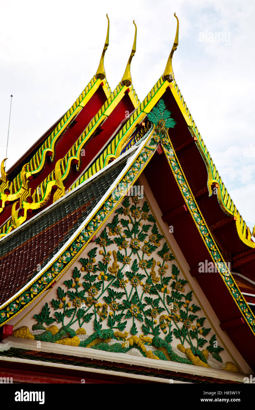 tower bangkok in the temple thailand abstract cross colors roof wat ...