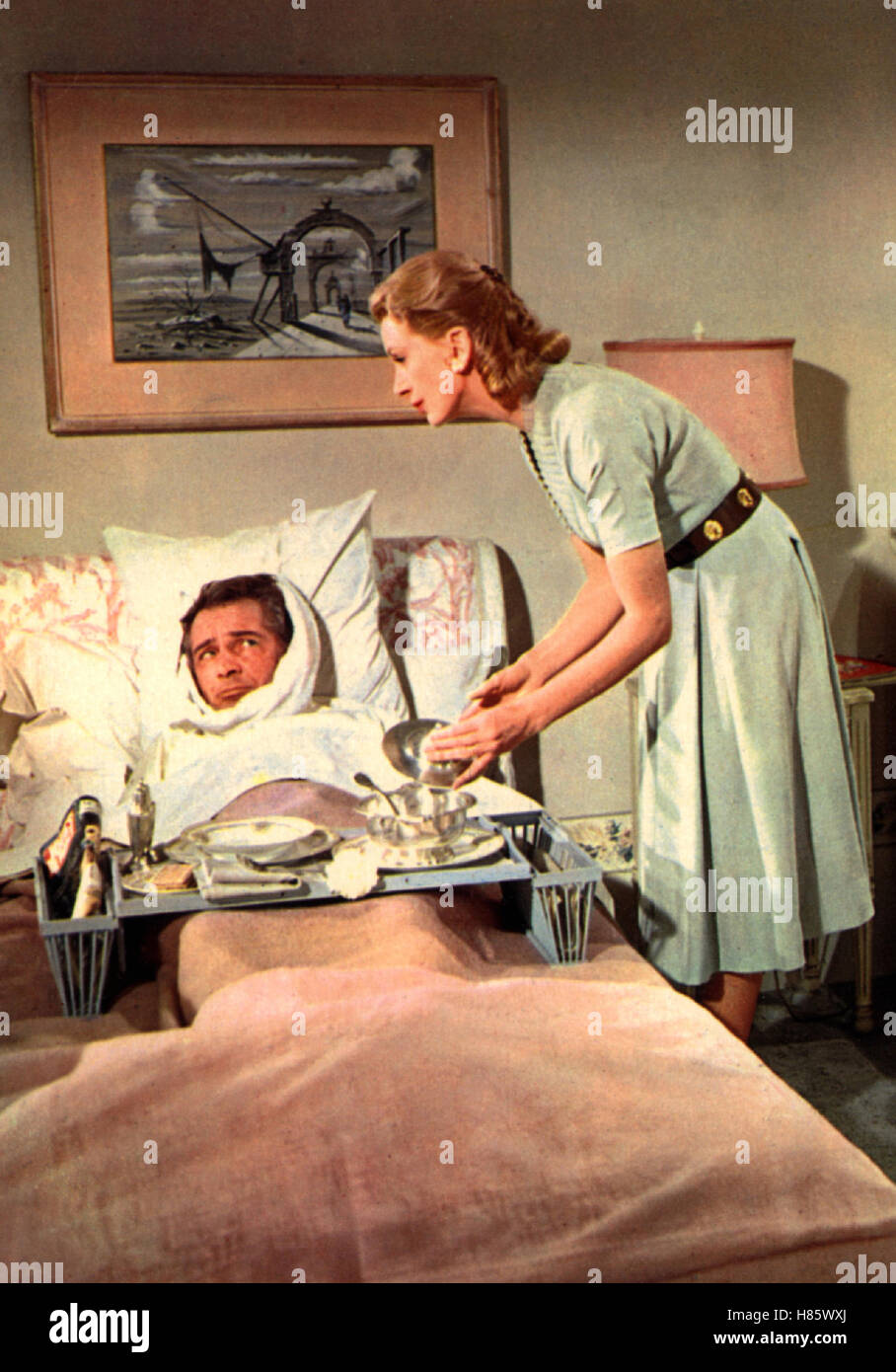 Französische Betten, (COUNT YOUR BLESSINGS) USA 1959, Regie: Jean Negulesco, ROSSANO BRAZZI, DEBORAH KERR, Stichwort: Krankenbett, Kranker, Masern Stock Photo