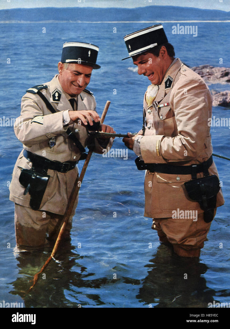 Der Gendarm von St. Tropez, (LE GENDARME DE SAINT-TROPEZ) F 1964, Regie: Jean Girault, LOUIS DE FUNES, MICHEL GALABRU, Stichwort: Wasser, Meer, Polizist, Flic Stock Photo
