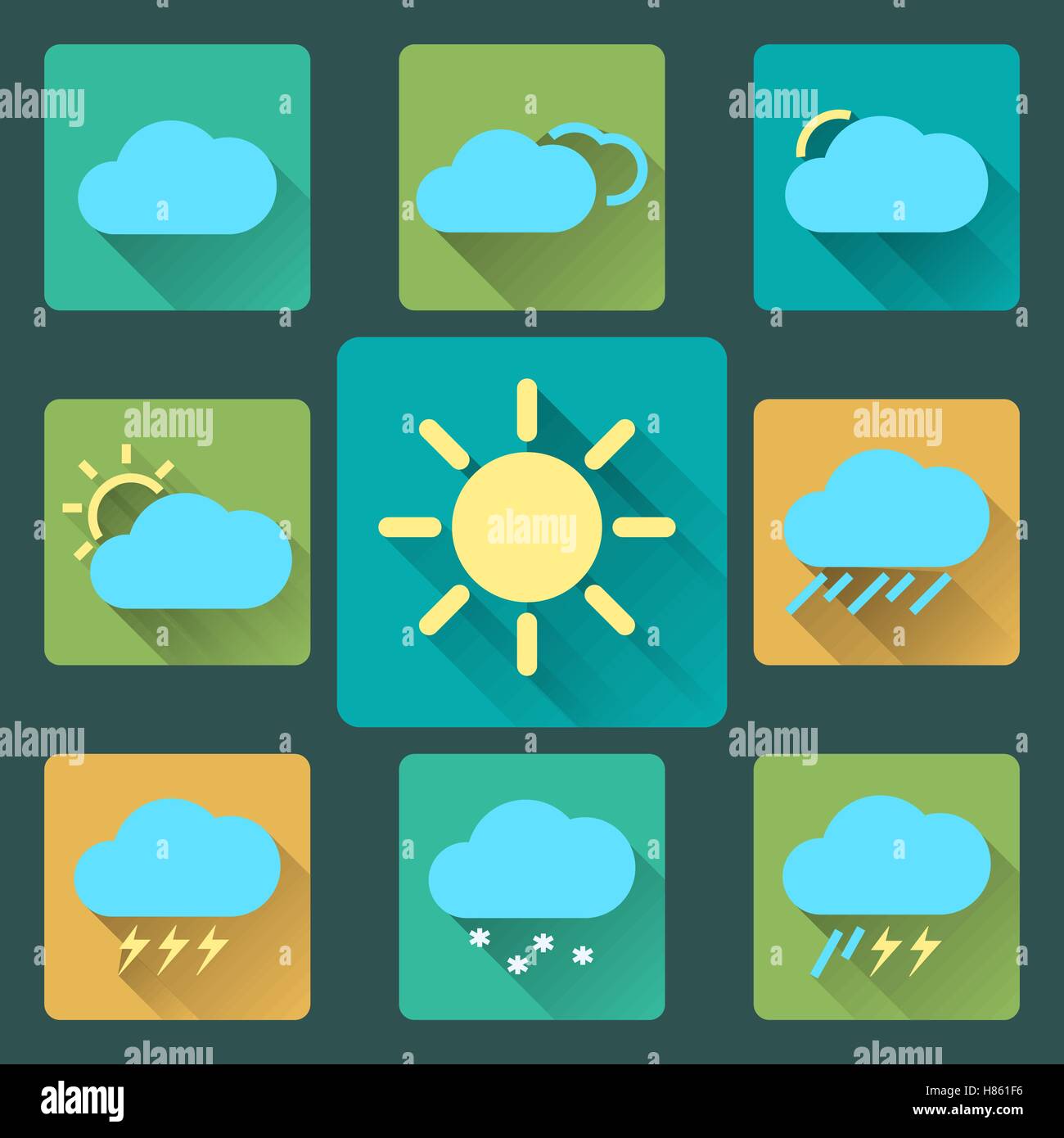 Paper weather icons retro Stock Vector Images - Alamy