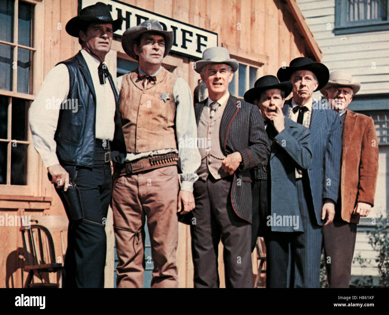 Auch ein Sheriff braucht mal Hilfe, (SUPPORT YOUR LOCAL SHERIFF) USA 1968, Regie: Burt Kennedy, JAMES GARNER, JACK ELAM, HARRY MORGAN, WALTER BURKE, HENRY JONES + WILLIS BOUCHEY Stock Photo