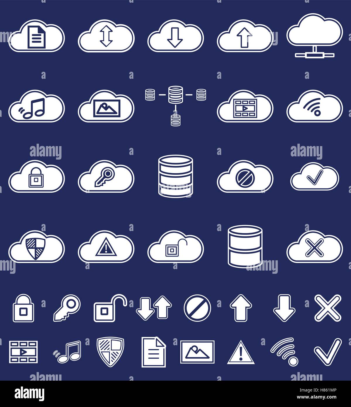 Silhouette Cloud Storage, Data analysis, network technology settings ...