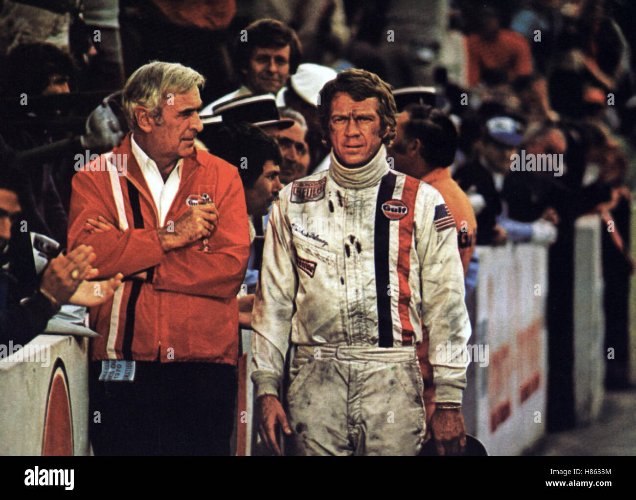 Le Mans, (LE MANS) USA 1970, Regie: Lee H. Katzin, STEVE McQUEEN (re), Stichwort: Rennfahrer, Overall Stock Photo