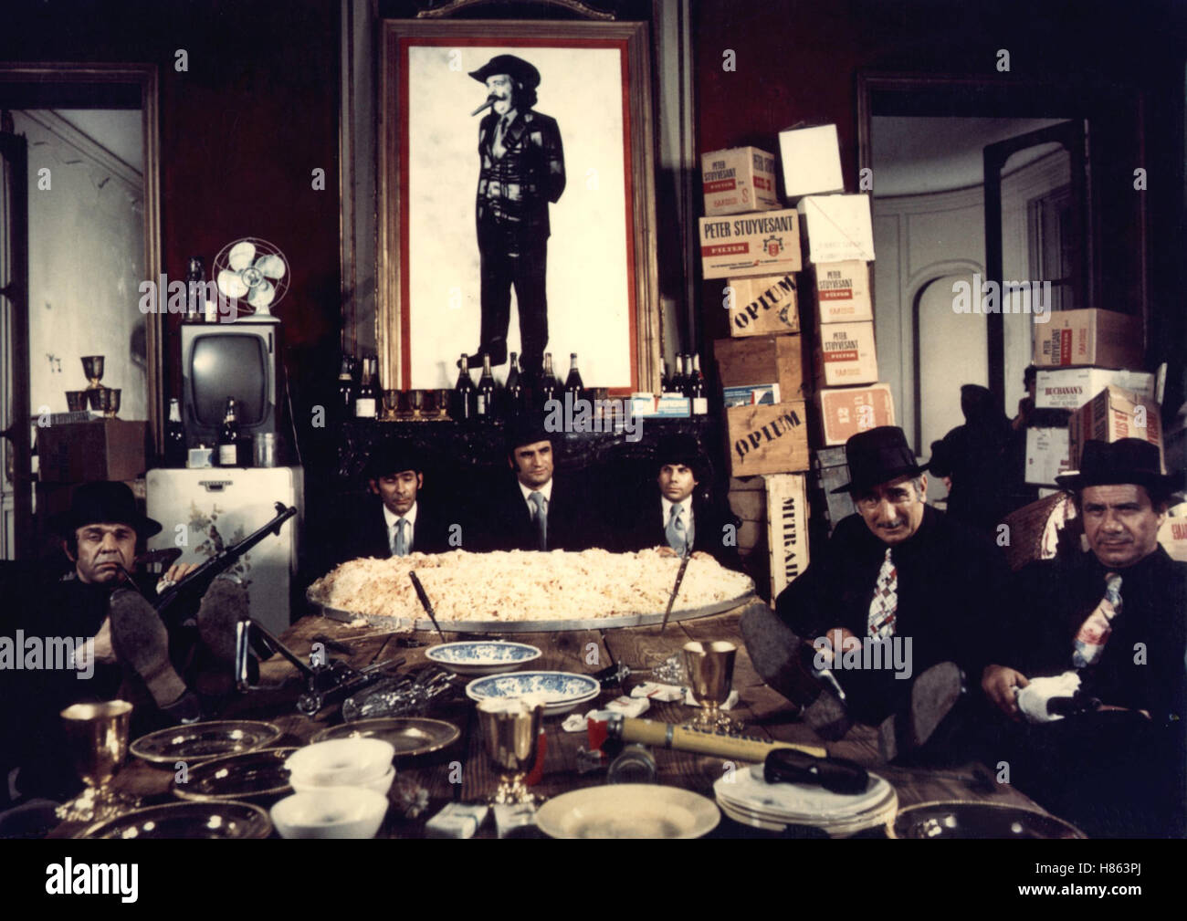 Der Harte mit dem weichen Keks, (LA GRANDE MAFFIA) F-IT 1971, Regie: Philippe Clair, MICHEL GALABRU (re), Stichwort: Mafiosi, Gangster Stock Photo