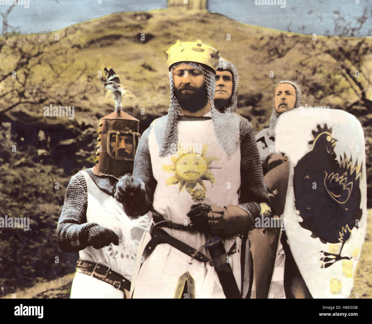 Die Ritter der Kokosnuß, (MONTY PYTHON AND THE HOLY GRAIL) USA 1974, Regie: Terry Jones + Terry Gilliam, Szene mit JOHN CLEESE (2.vr) Stock Photo
