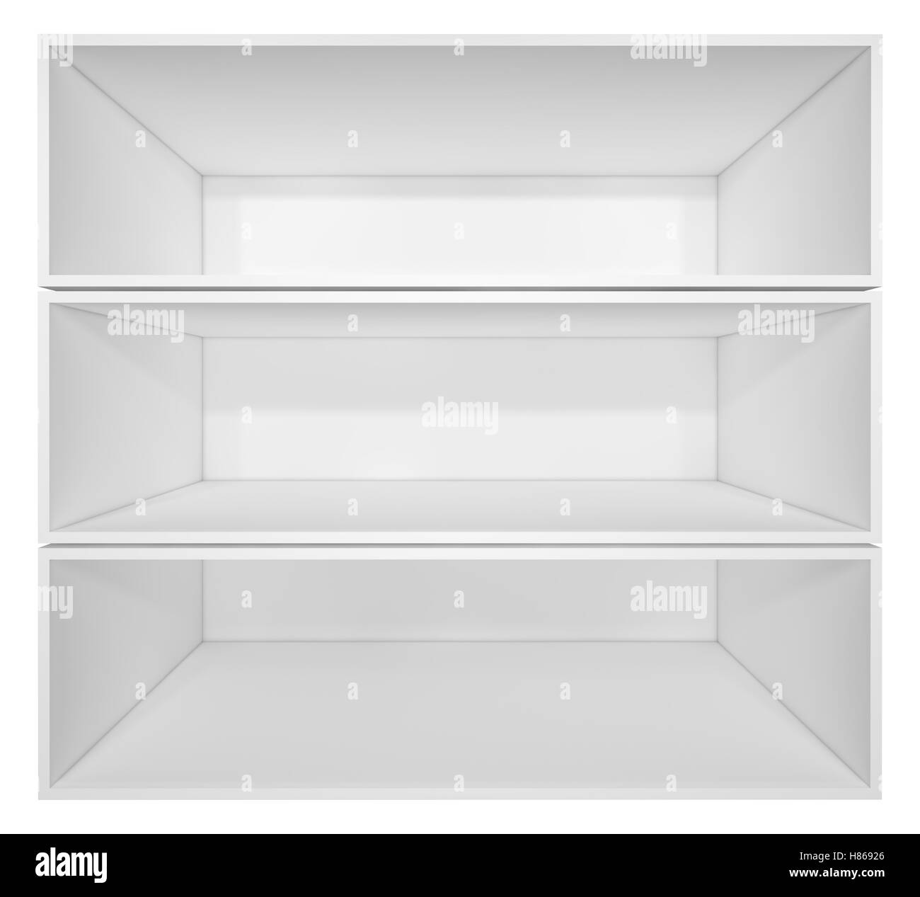 Empty white bookshelf Stock Photo Alamy