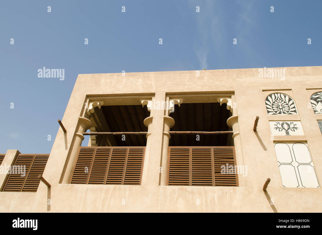 Traditional Arabian architecture Dubai United Arab Emirates Stock Photo