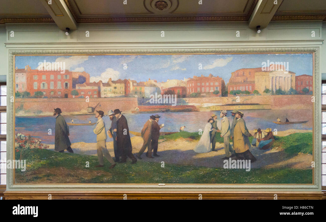 'Les Rêveurs' by Henri Martin, 1860-1945, Salle Henri-Martin, Capitole, town Hall, Toulouse, Haute-Garonne, Occitanie, France, see also H7R05M Stock Photo