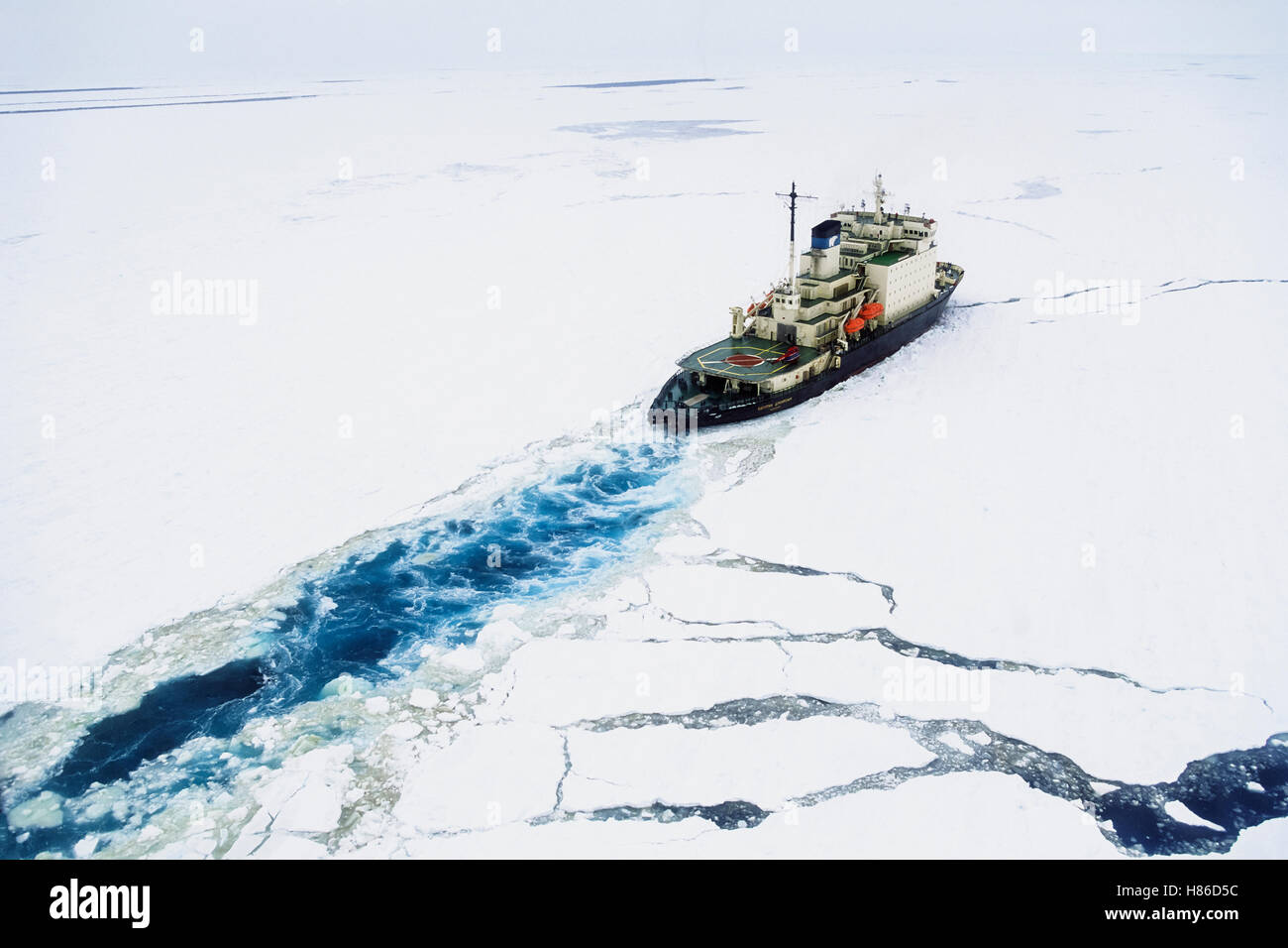 Russian Icebreaker, Kapitan Dranitsyn, Weddell Sea, Antarctica Stock Photo