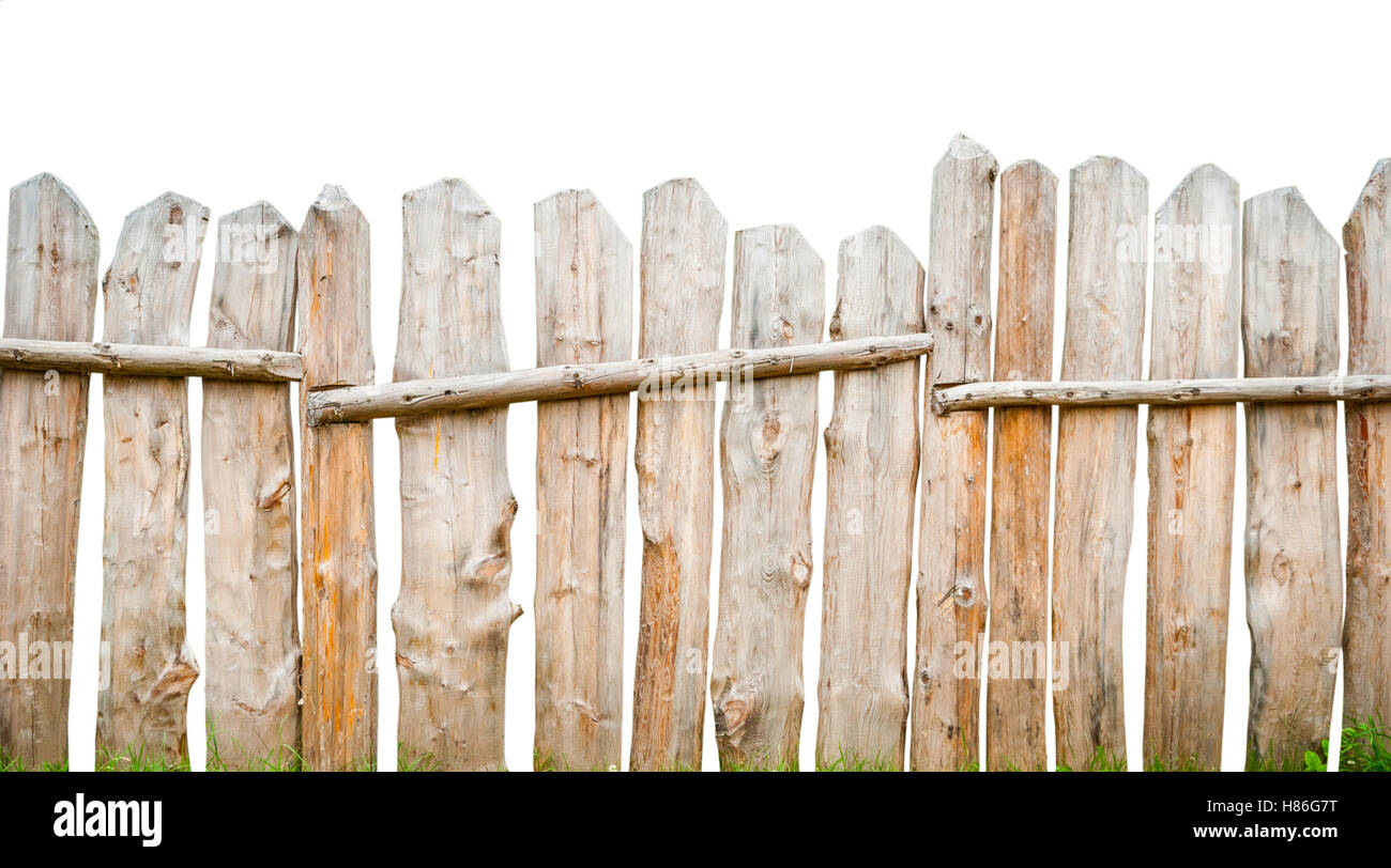 Wooden fence planks, isolated on white Stock Photo - Alamy