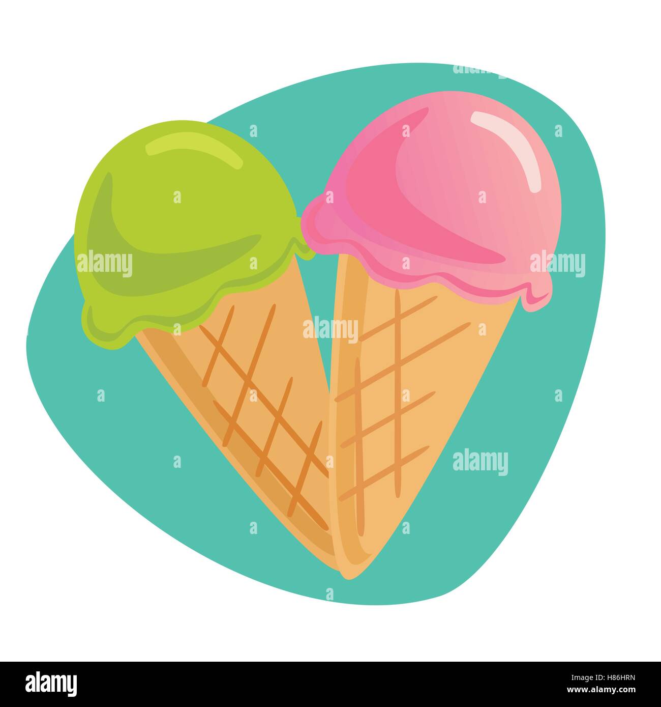 Vector icon of a two Ice-Cream Stock Vector