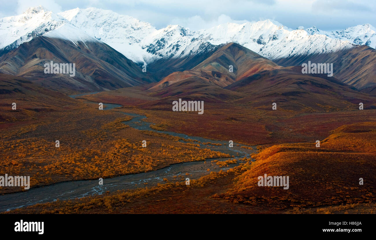 Mountain range and tundra valley, Alaska Stock Photo - Alamy