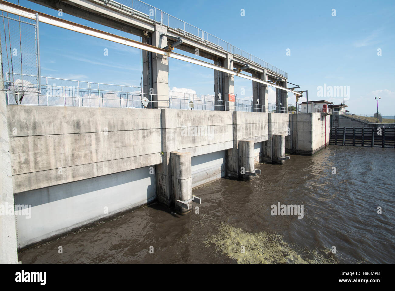 Lock and dam, Port Mayaca, Lake Okeechobee, Florida, primary source of