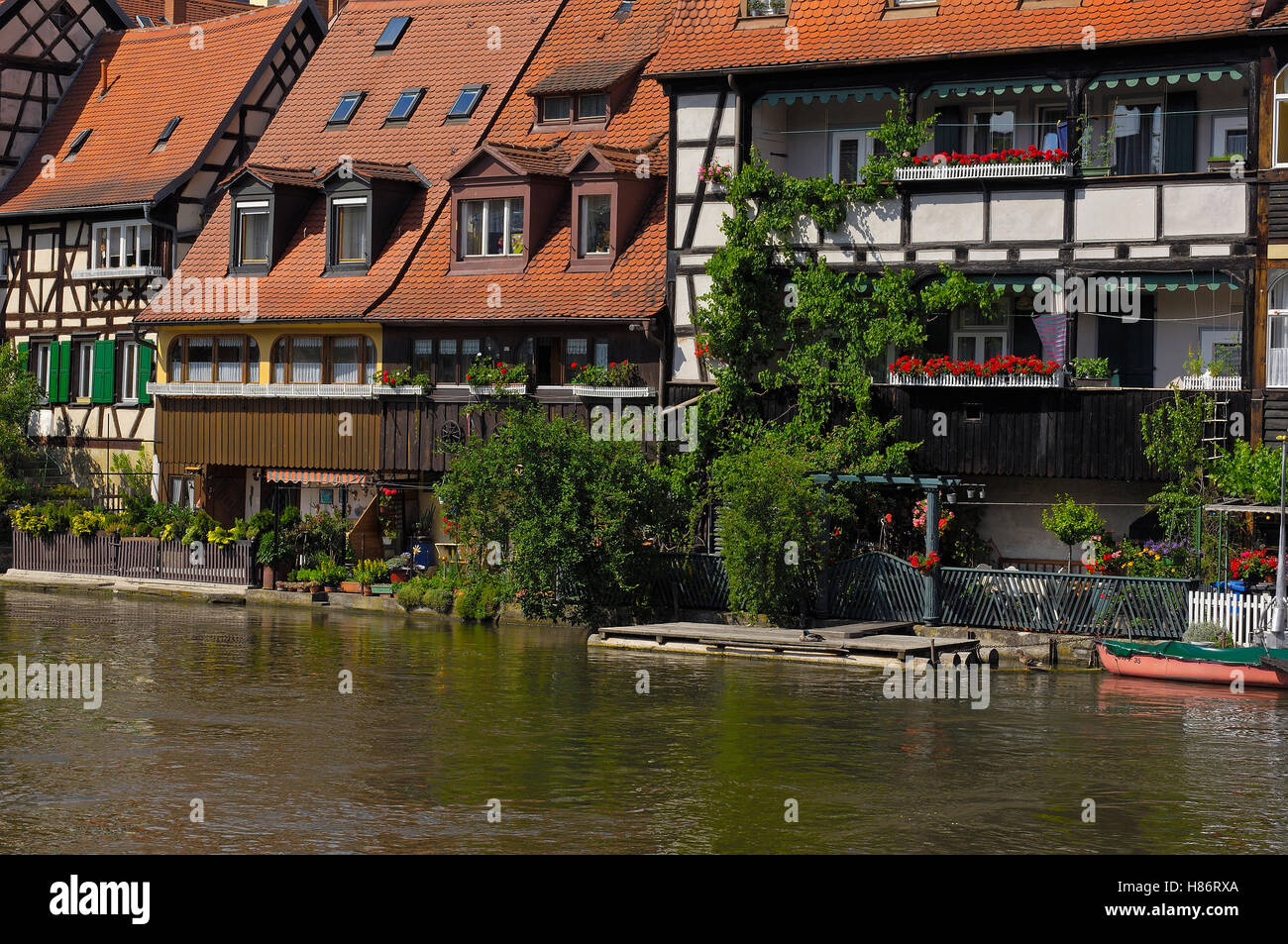 Bamberg, UNESCO World Heritage site, Little Venice , Regnitz river, Old ...