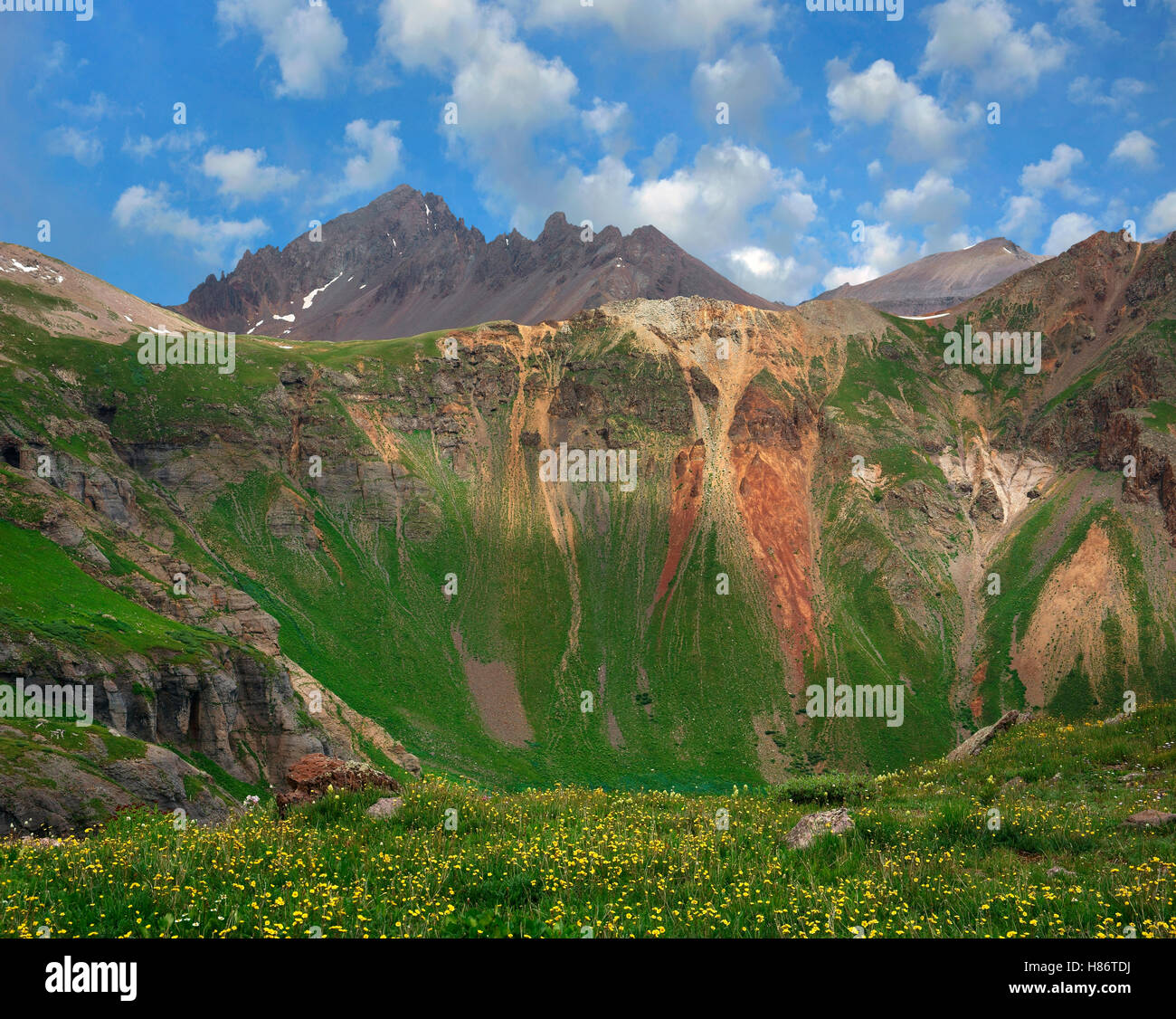 Ridge and peak, Governor Basin, San Juan Mountains, Colorado Stock