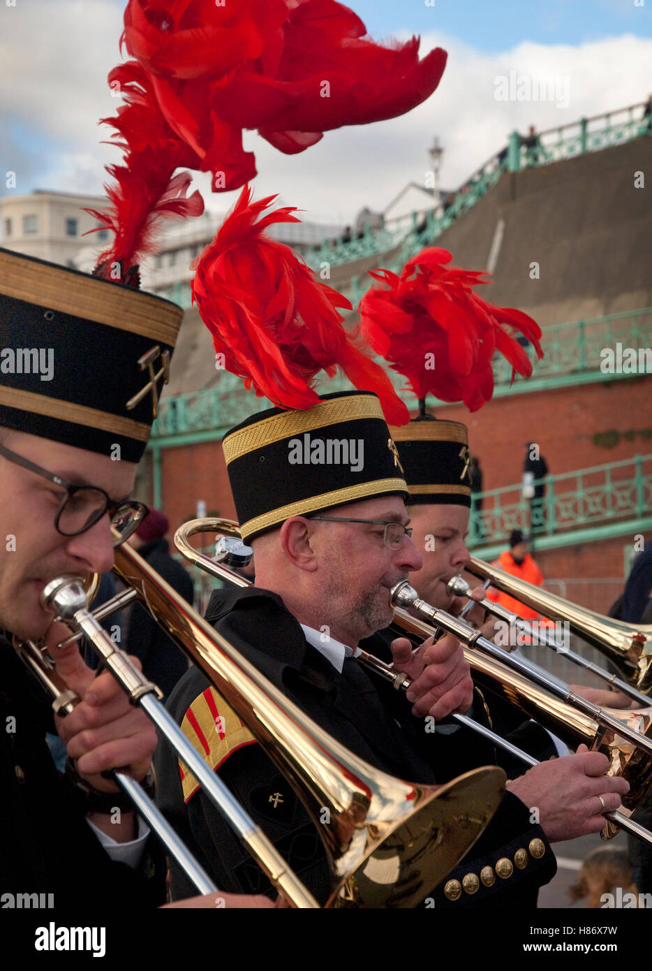 A German brass band visits Brighton Stock Photo Alamy