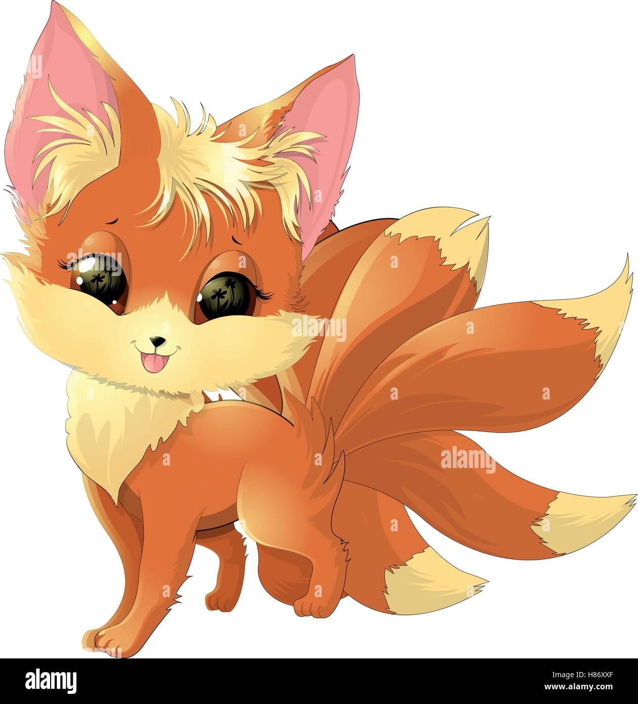 Cute fox cartoon hi-res stock photography and images - Alamy