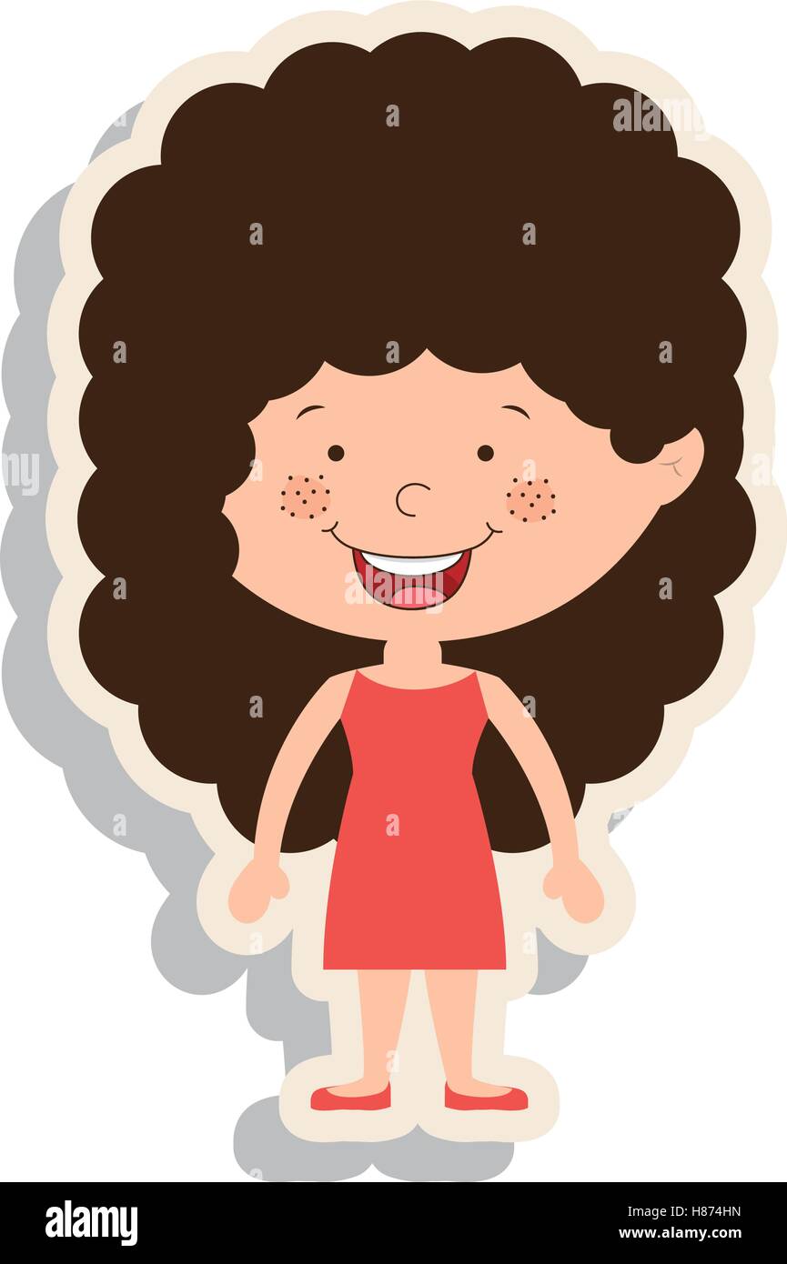 silhouette girl in dress and curly hair with shadow vector illustration  Stock Vector Image & Art - Alamy