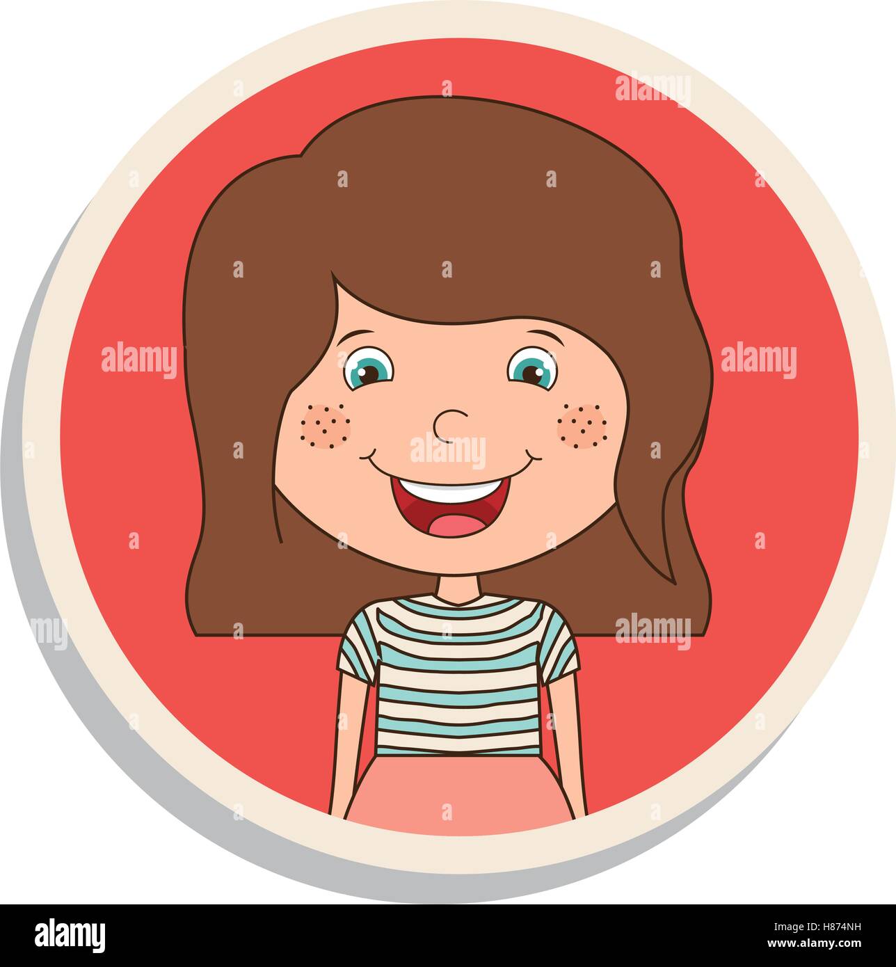 Girl Brown Eyes Short Hair Stock Vector Images Alamy