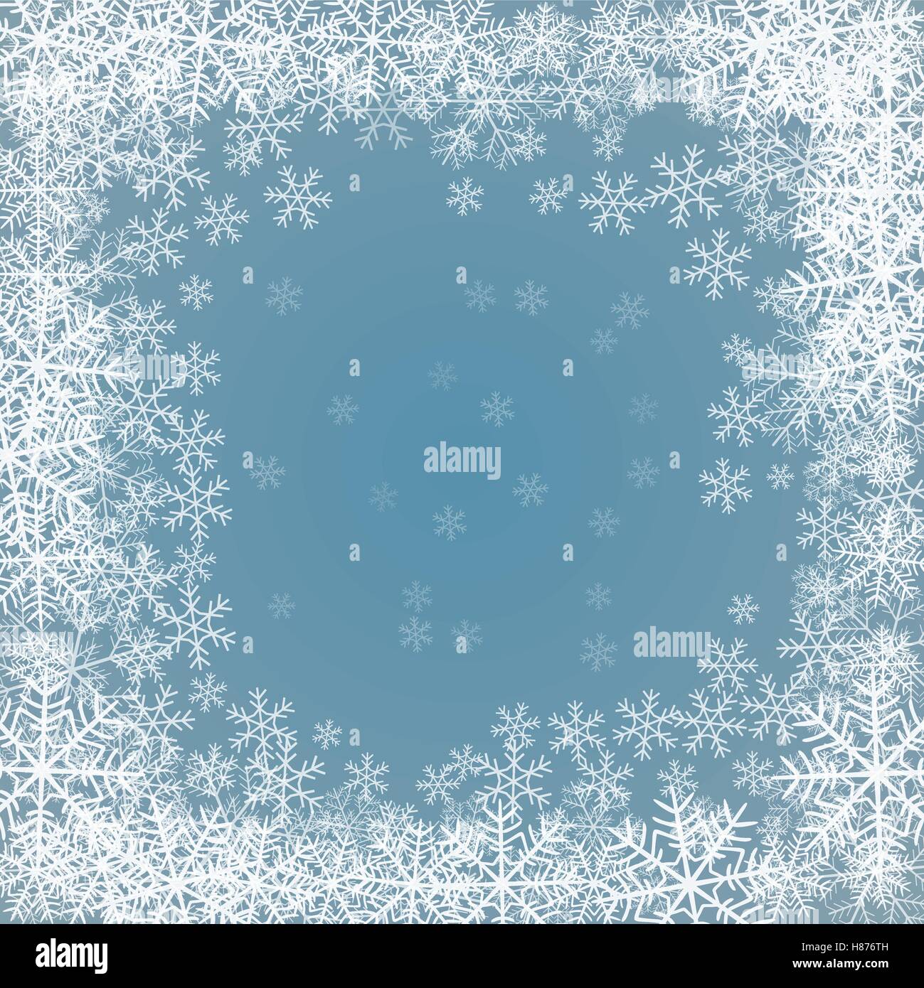 blue background with frame of snowflakes Stock Vector Image & Art - Alamy