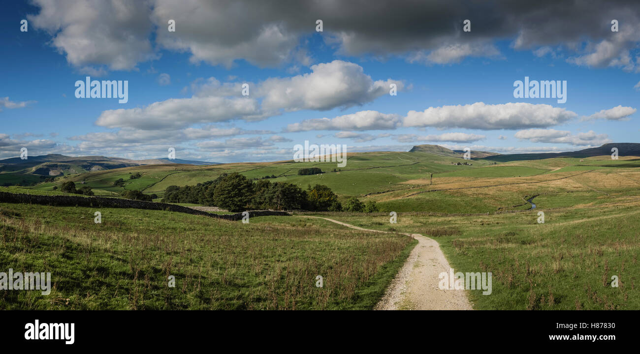 The track from Malham to Stainforth, Yorkshire Dales, UK. Stock Photo