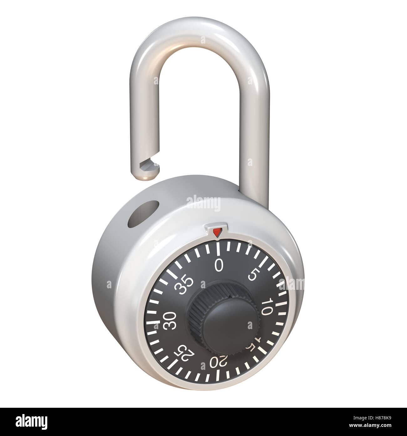 3D illustration of padlock, isolated on white background. Stock Photo