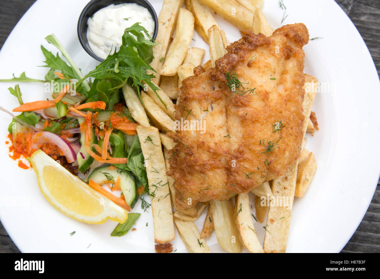 Close up of Traditional Fish and Chips Stock Photo - Alamy