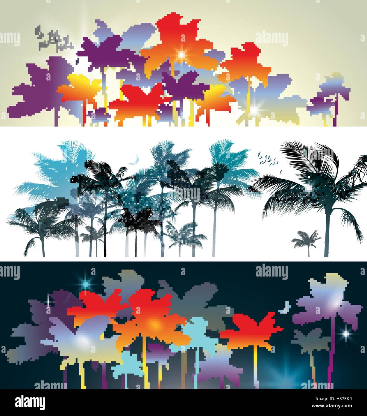 Palm trees at tropical sunset Stock Vector Image & Art - Alamy
