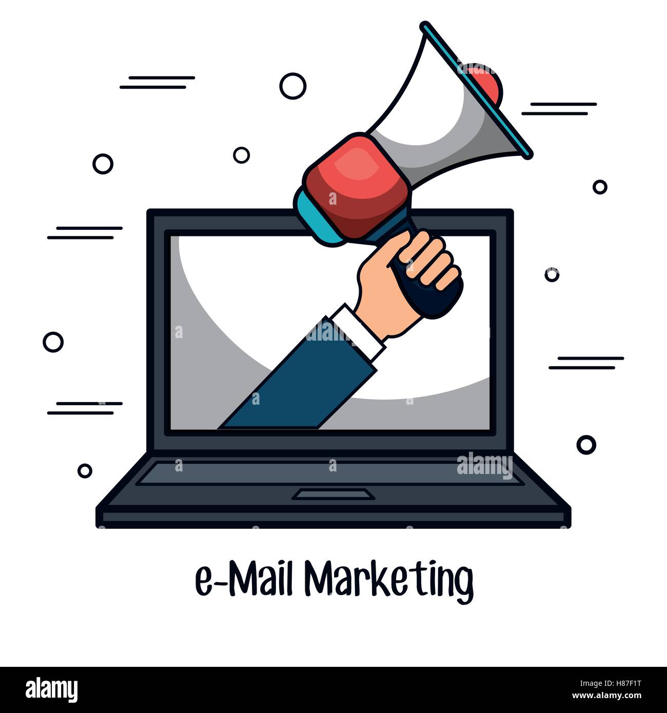 e-mail marketing flat line icons vector illustration design Stock ...